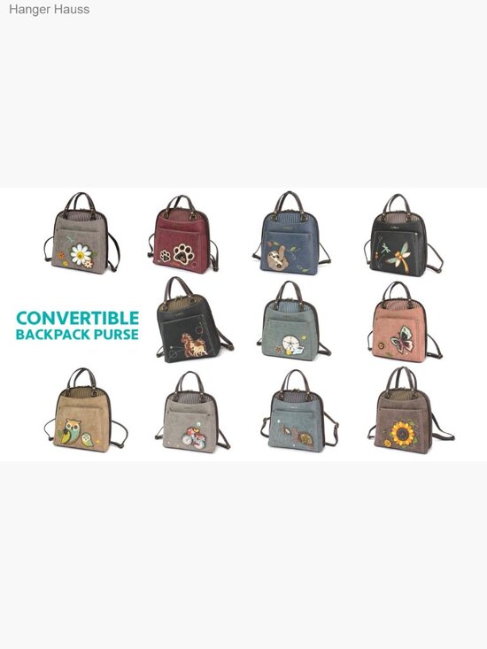 Convertible Backpack Purse Faux Leather Canvas Adjustable Strap main image 5